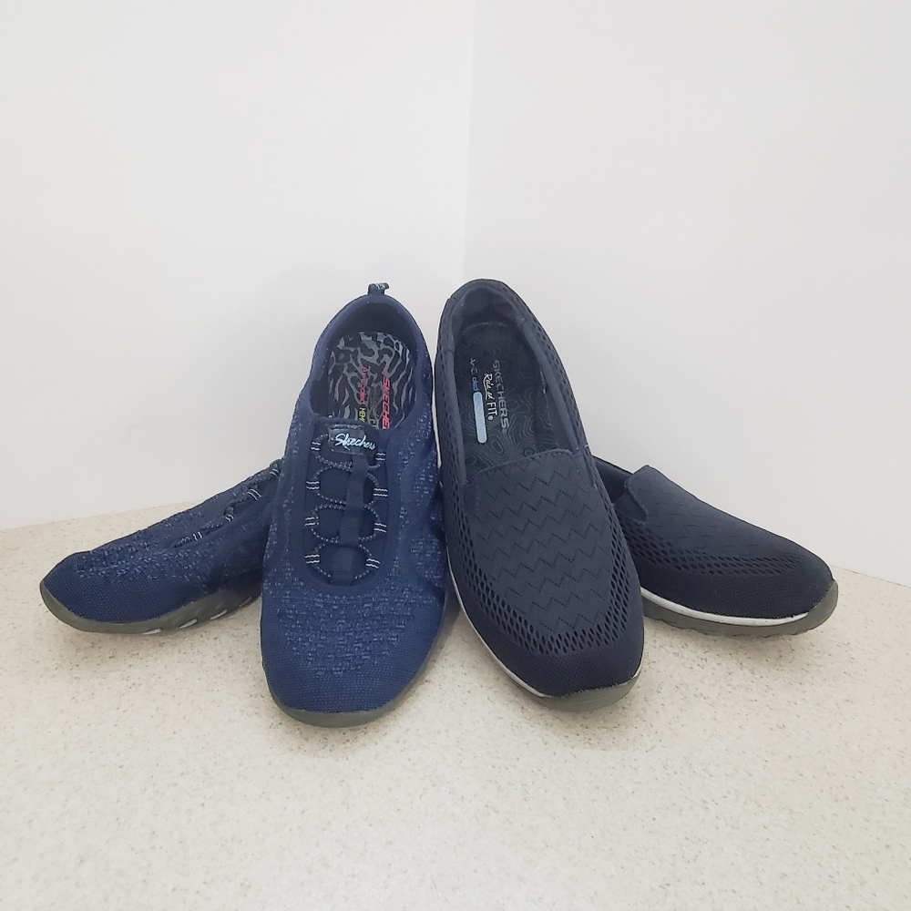Size 9 Skechers (2 Pair) Relaxed Fit Air Cooled Memory Foam Shoes Womens